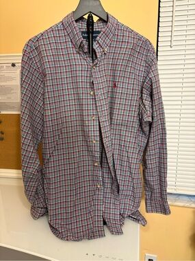 Ralph Lauren Men's Plaid Button-Down Shirt - Blue, Red, White